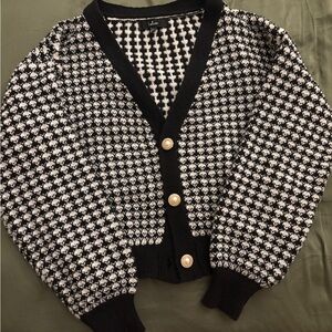 Lulu's Monochrome Button-Up Cardigan